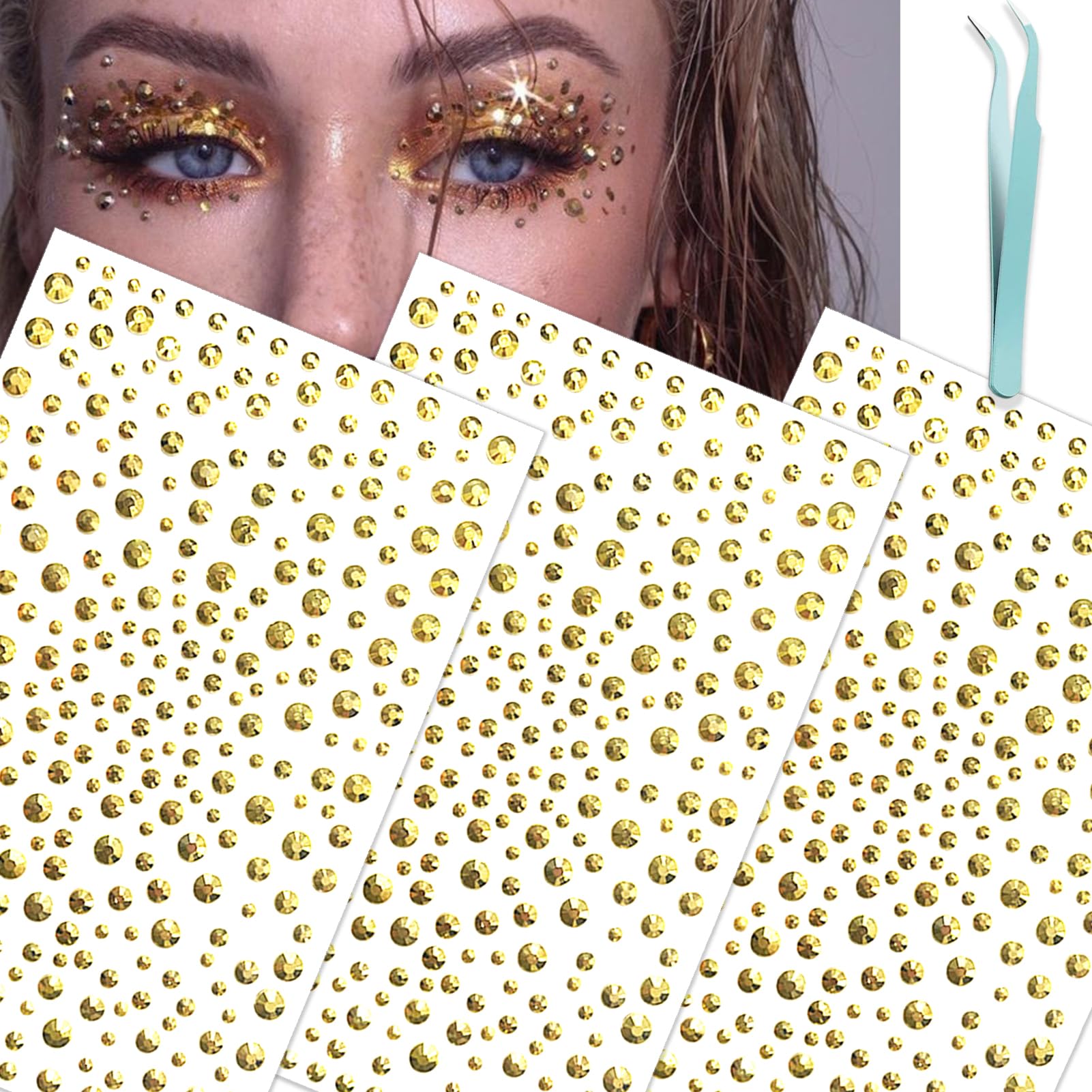 GlimmerLux Gold Body & Face Gems